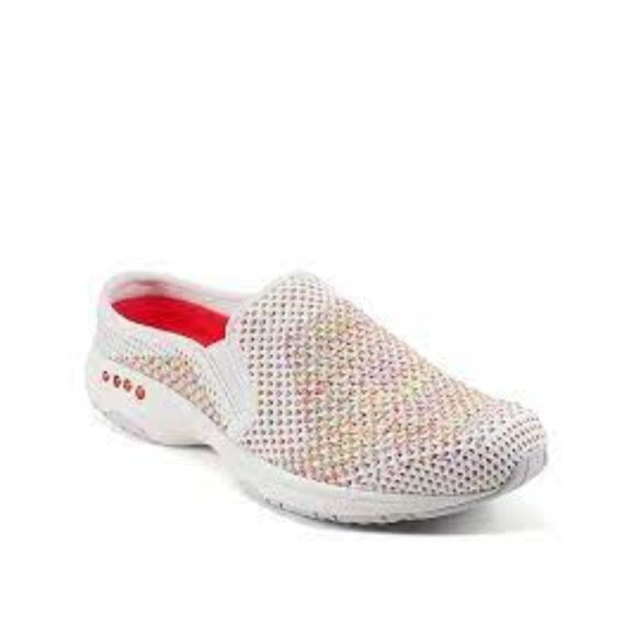 Easy Spirit "Takeknit9" Clog Slip-On Mules White Multi-Colors Shoes Size 11M - Picture 1 of 6